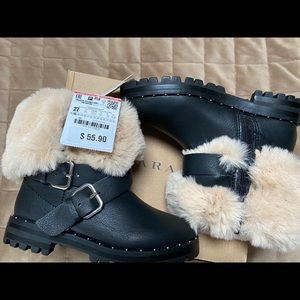 Zara fur lined boots size 9 1/2 toddler girls